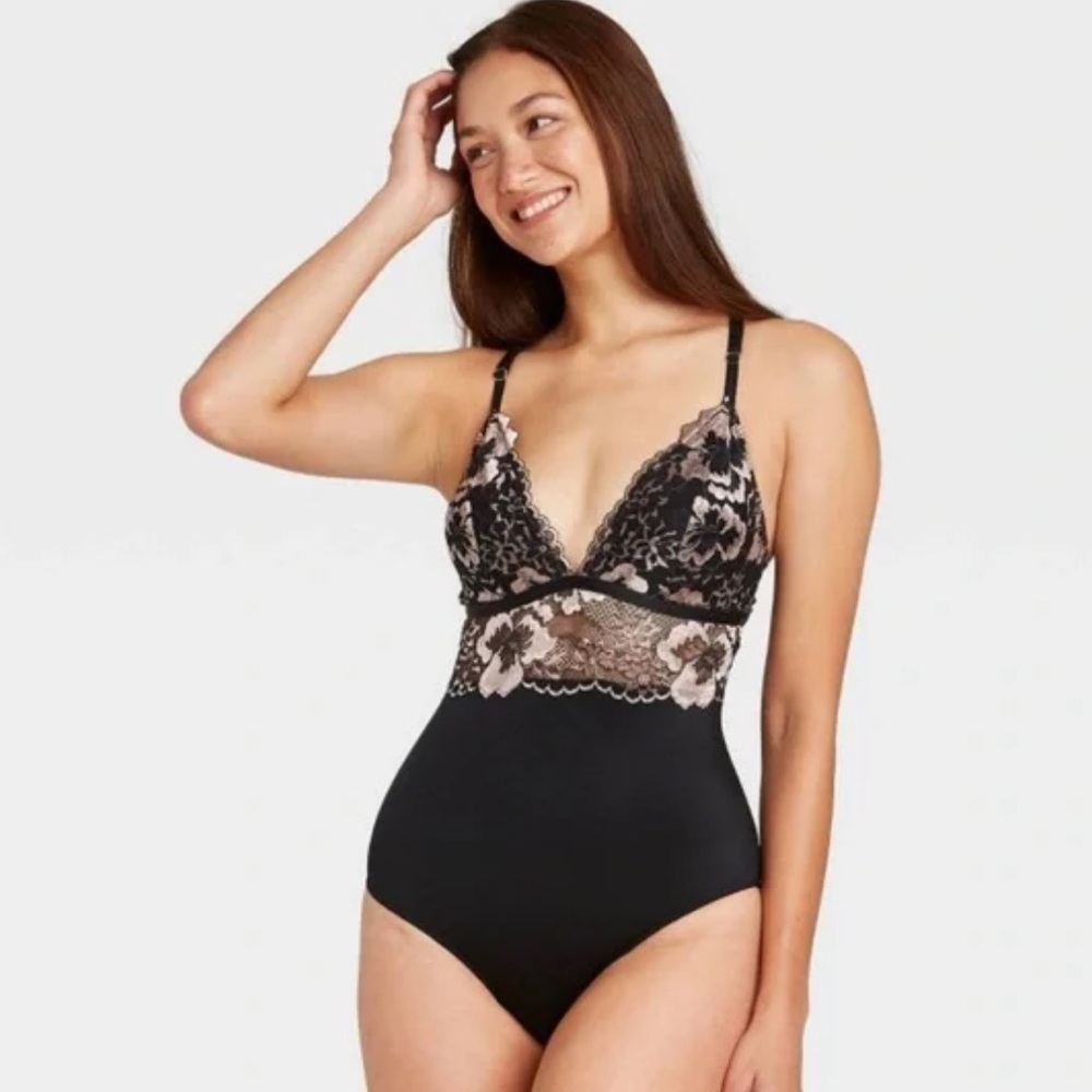 Auden Black Lace Intimates Retro Pinup Burlesque Size Medium